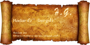 Hadaró Gergő névjegykártya
